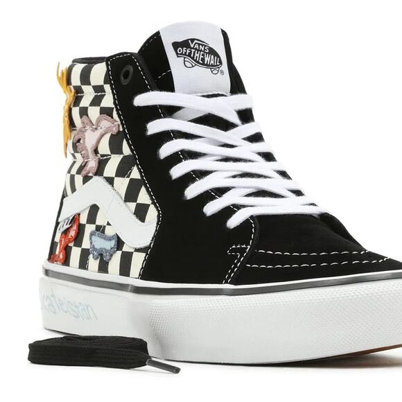 Vans SK8 Hi Skateistan Checkerboard Men's Classic Skate Shoes Size 12 - Picture 6 of 8